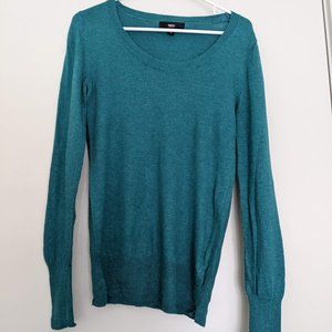 Mossimo Deep Green Teal Long Sleeve Sweater, Women's Small